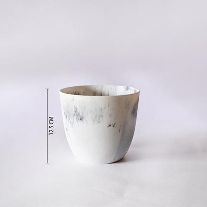 Modern Artistic White Tie Dye Indoor Planter Pot Without Plant | 6 x 5 inches