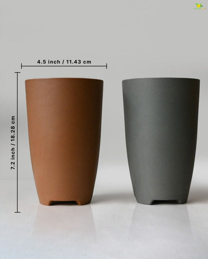 Melamine Pots For Outdoors and Indoors | Set Of 2 | 4.5 x 7 inches