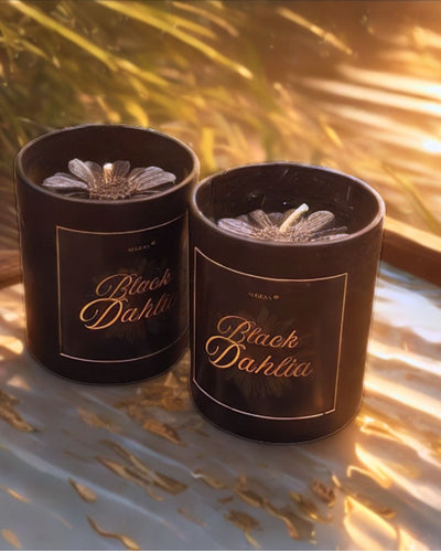 Black Dahlia Luxury Scented Soy Wax Designer Jar Candle | Single Piece | 3 x 4 inches