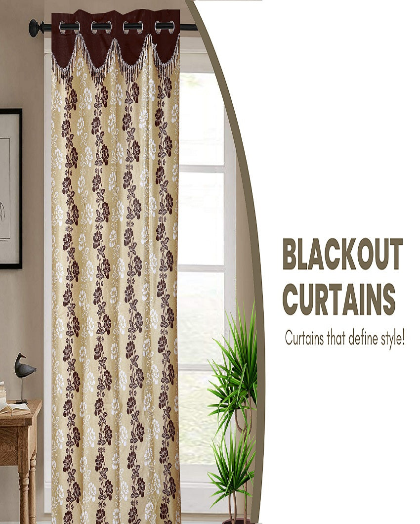 Polyester Printed Window Curtains | Multiple Colors | Set of 3 |  48 x 60 inches (5 feet)