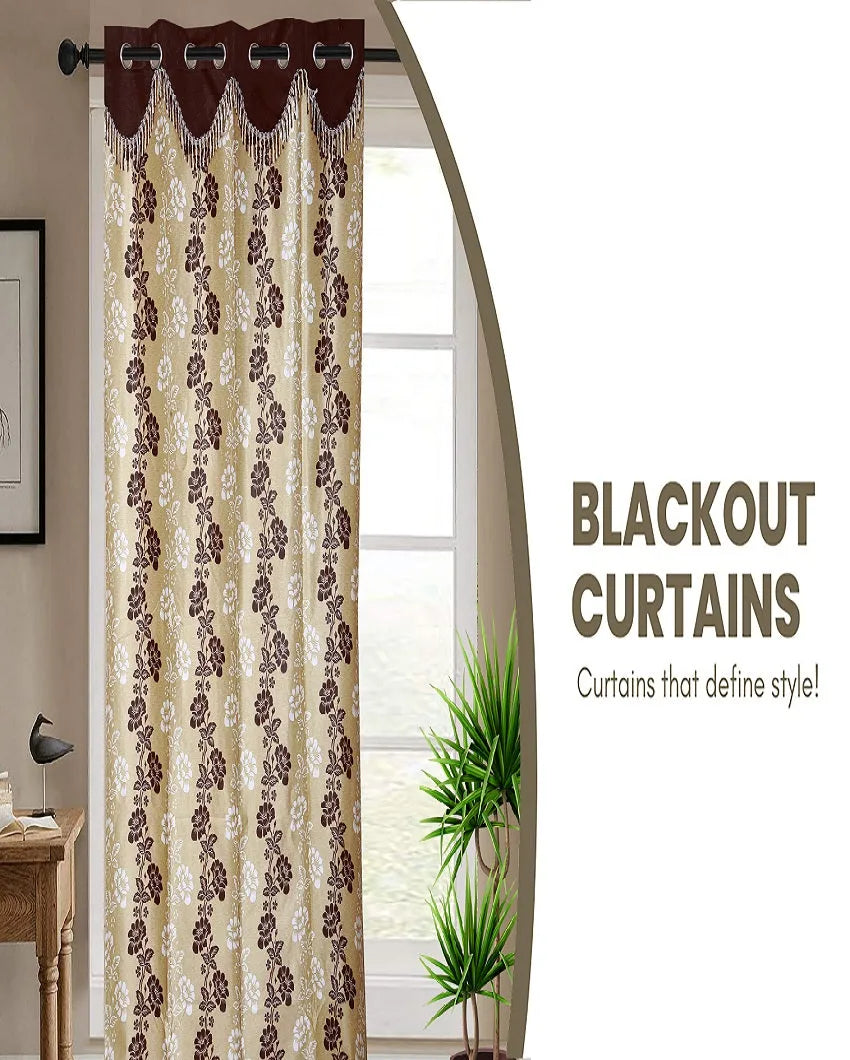 Polyester Printed Window Curtains  | Multiple Colors | Set of 2 | 48 x 60 inches