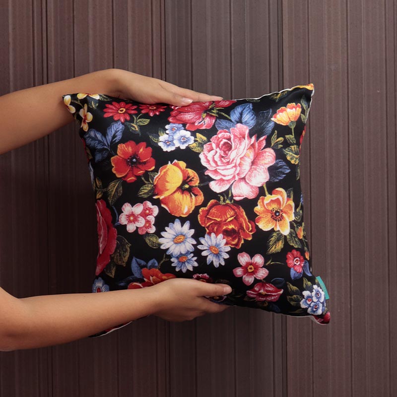 Black Blossom  Cushion Covers | Set Of 5 Default Title