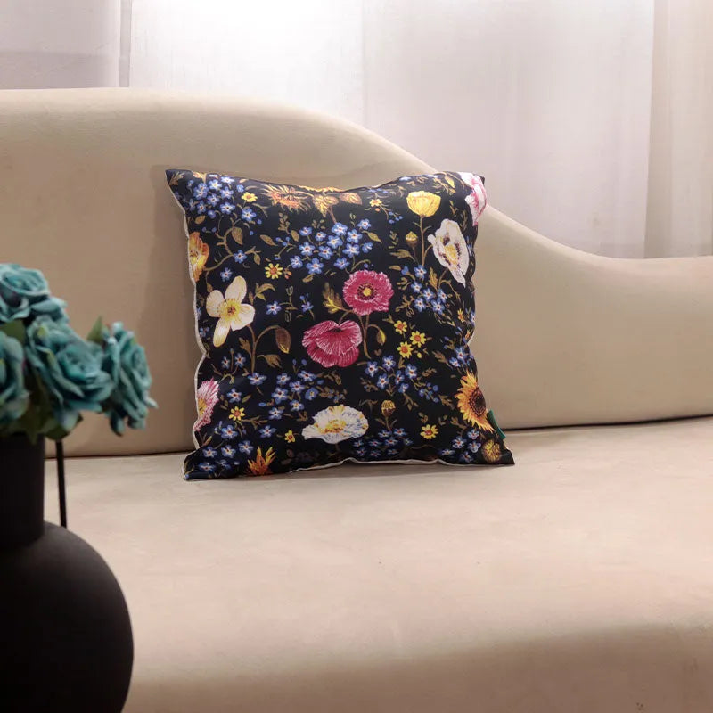 Black Blossom  Cushion Covers | Set Of 5 Default Title