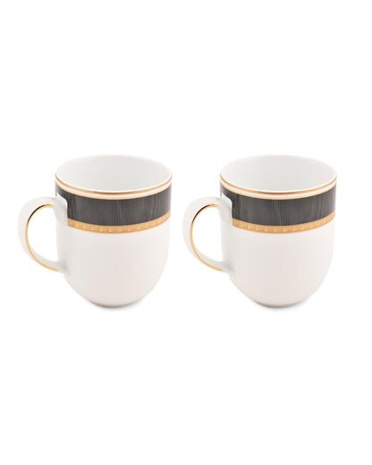 Black Velvet Porcelain Coffee Mugs | Set Of 2