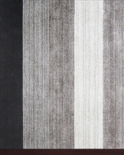 Blend Hand Woven Wool & Viscose Carpet | 8x5 ft Charcol