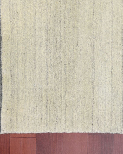 Ivory Wool & Viscose Blend Hand Woven Carpet | 6x4, 5x3, 8x5 ft 5 x 3 ft