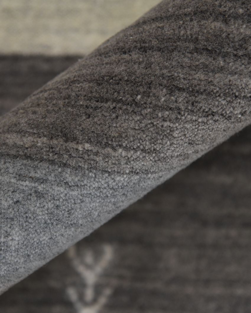 Ivory Wool & Viscose Blend Hand Woven Carpet | 6x4, 5x3, 8x5 ft 5 x 3 ft