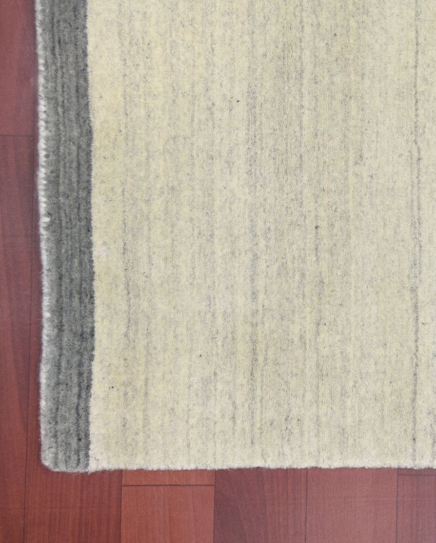 Ivory Wool & Viscose Blend Hand Woven Carpet | 6x4, 5x3, 8x5 ft 6 x 4 ft