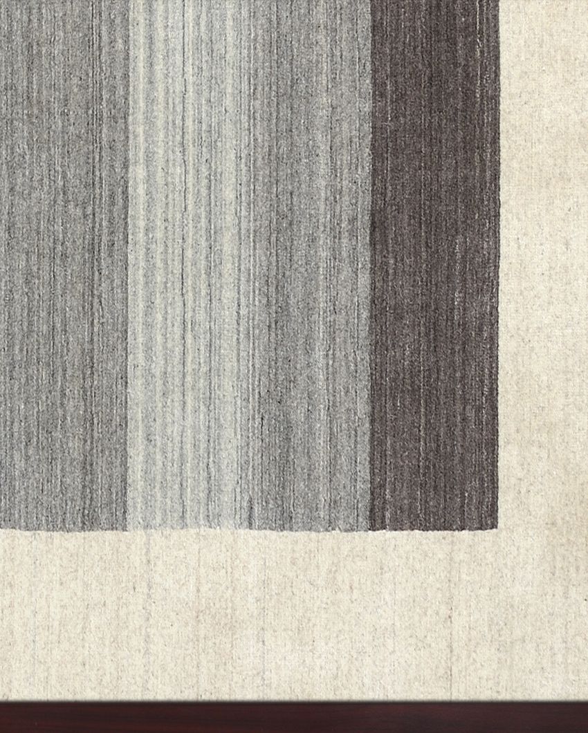 Blend Hand Woven Wool & Viscose Carpet | 8x5 ft Ivory