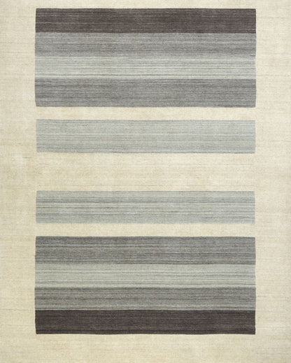 Blend Hand Woven Wool & Viscose Carpet | 8x5 ft Ivory