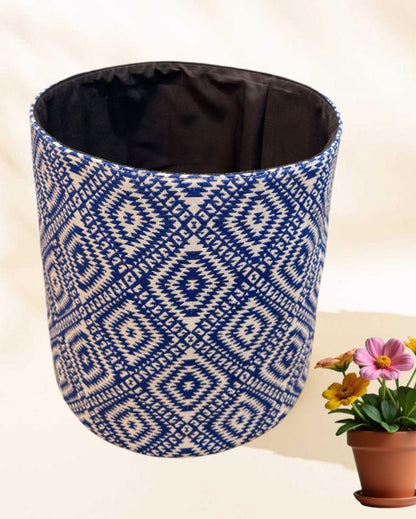 Elegant Storage Jacquard Weave Cotton Basket | 14 x 12 x 14 inches