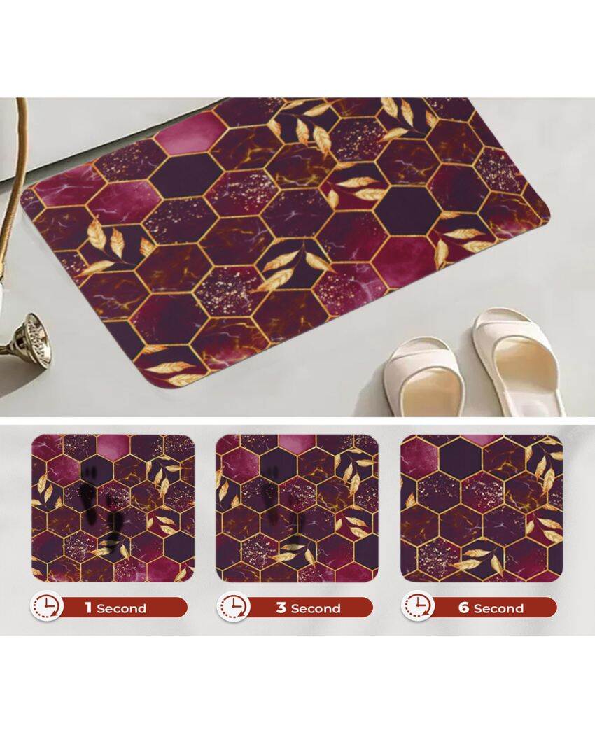 Serene Honeycomb Purple Rubber Bath Mats | Set of 2 | 23 x 15 inches