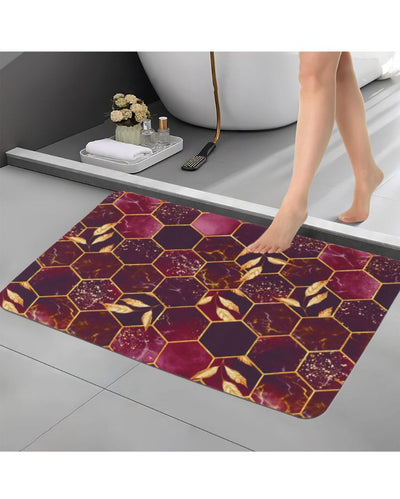 Serene Honeycomb Purple Rubber Bath Mats | Set of 2 | 23 x 15 inches