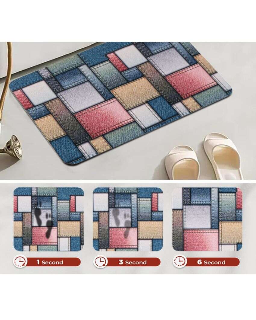 Classic Tiles Multicolor Rubber Bath Mats | Set of 2 | 23 x 15 inches