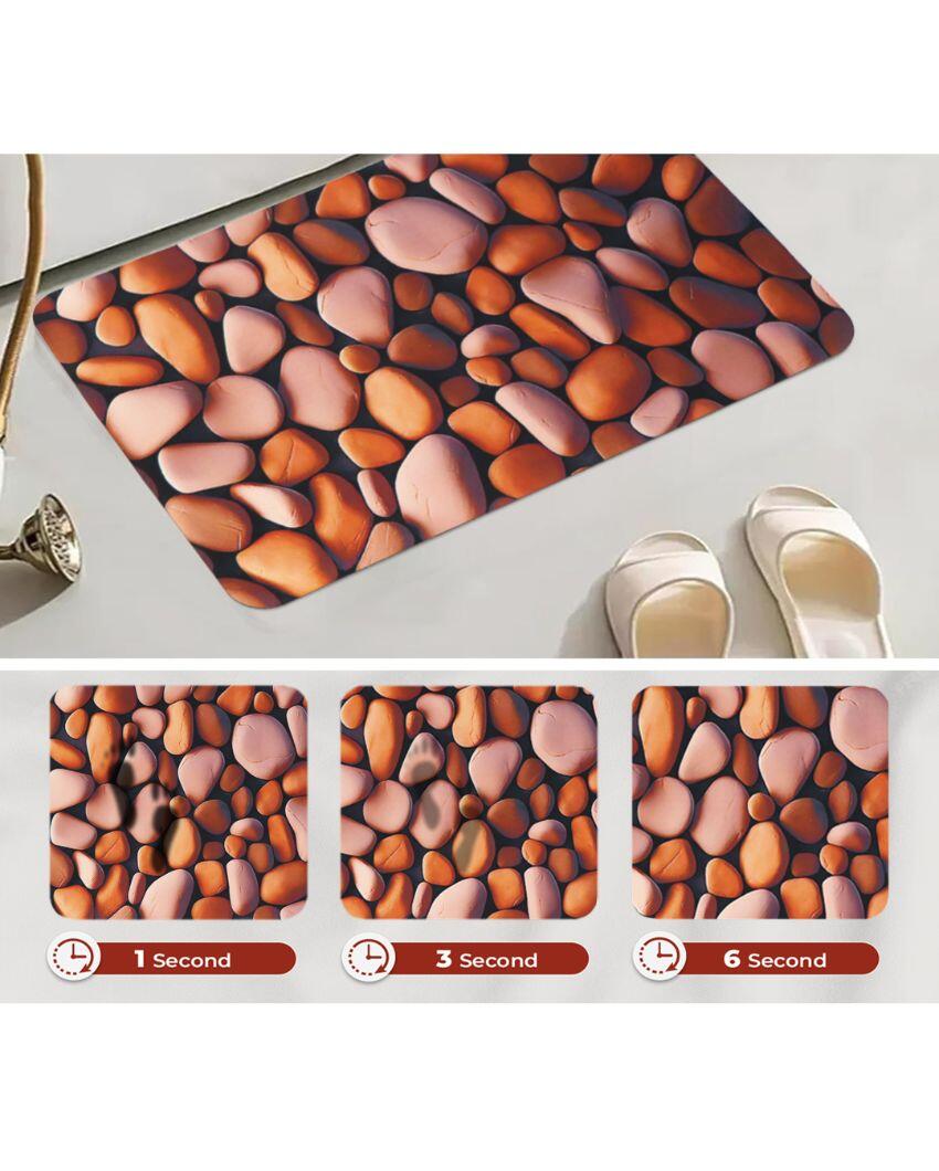 Earthy Pebbles Brown Rubber Bath Mats | Set of 2 | 23 x 15 inches