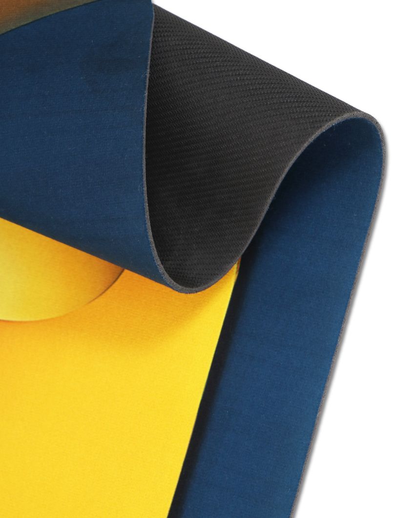 Modern Art Blue & Yellow Rubber Bath Mats | Set of 2 | 23 x 15 inches