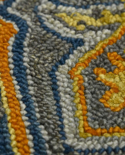Blue Wool Boho Hand Tufted Carpet | 8x5 ft