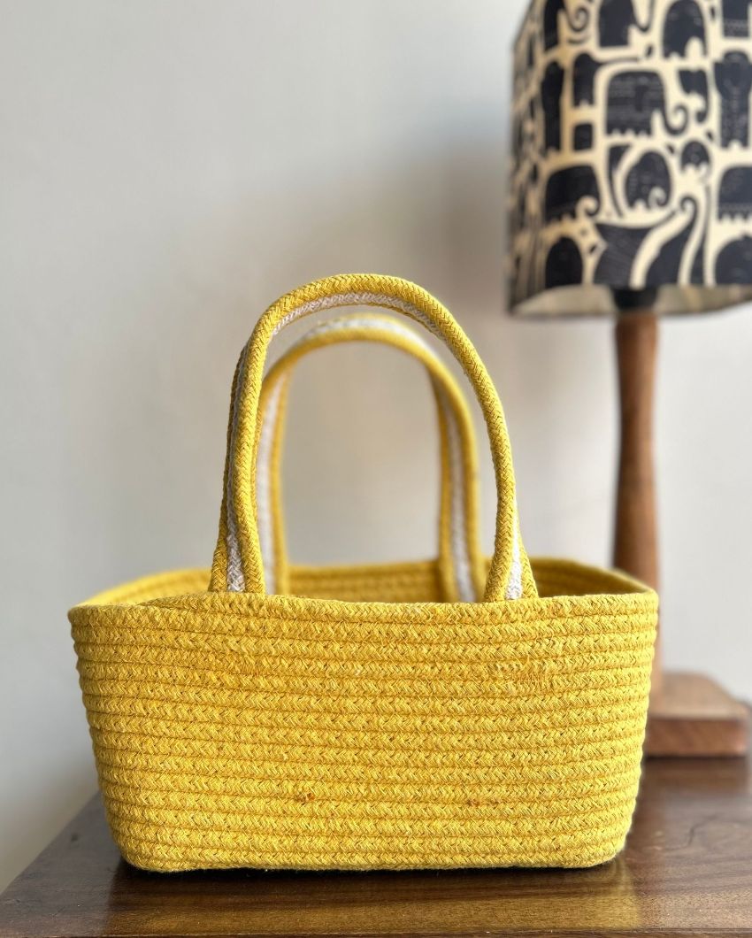 Beautiful Boho Basket Yellow