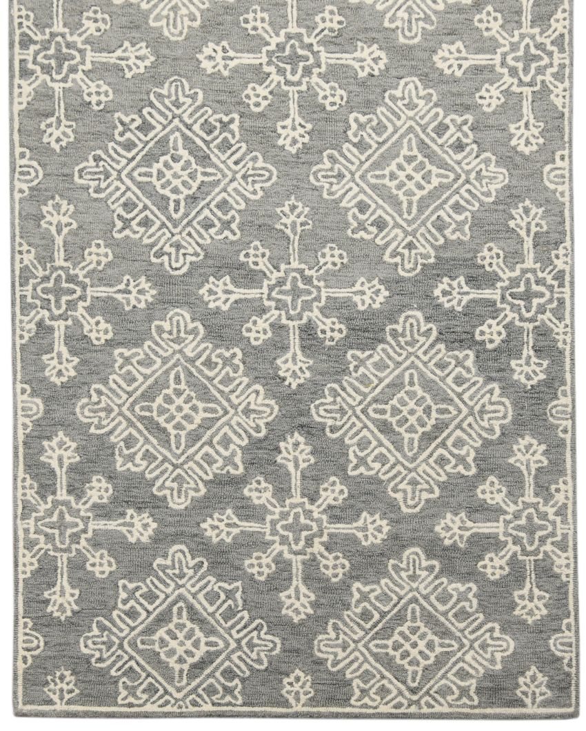 Boston Hand Tufted Wool Carpet | 6x4 ft Grey