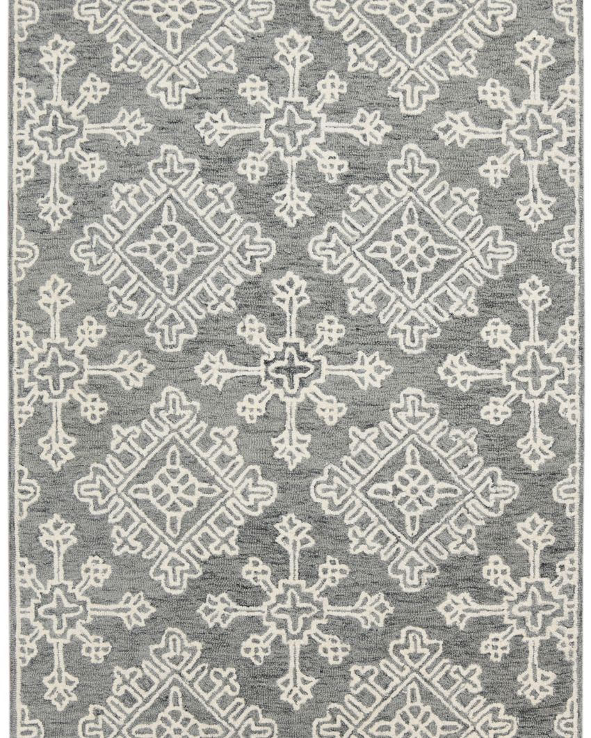 Boston Hand Tufted Wool Carpet | 6x4 ft Steel Grey