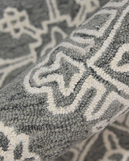 Boston Hand Tufted Wool Carpet | 6x4 ft Steel Grey