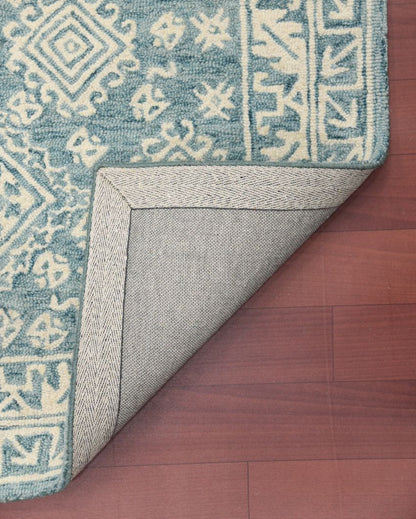 Teal Blaze Wool Boston Hand Tufted Carpet | 6x4 ft