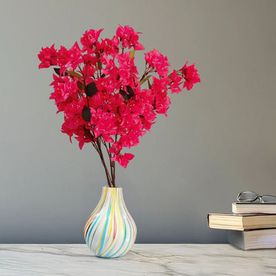 Vibrant Bougainvillea Bloom Flower Sticks Without Vase | Set of 3 | 2.5 Feet(Size Issue)