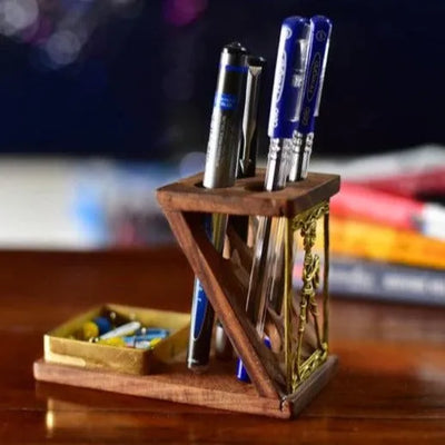 Sheesham Wood Z Shaped Pen Stand