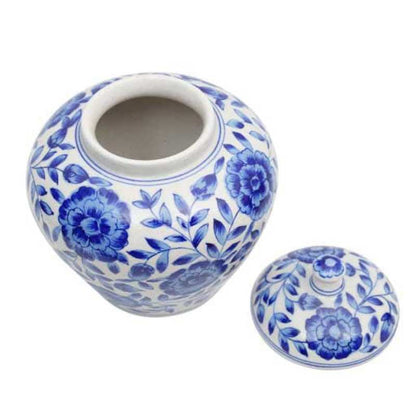 Indigo Floral Handpainted Ceramic Vase Default Title