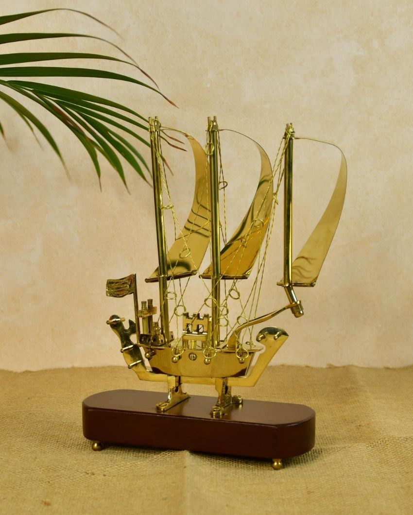 Classic Brass Ship Showpiece | 7 x 3 x 10 inches