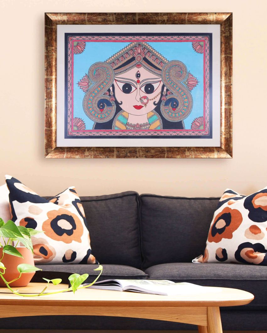 Devi Durga Original Handmade Madhubani Painting | 29 x 39 inches