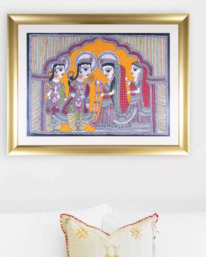 True Love Original Handmade Madhubani Painting | 37 x 29 inches