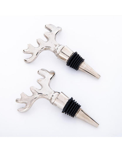 Sophisticated Horn Lock Bottle Stoppers | Set of 2 | 3 x 1 x 4 inches