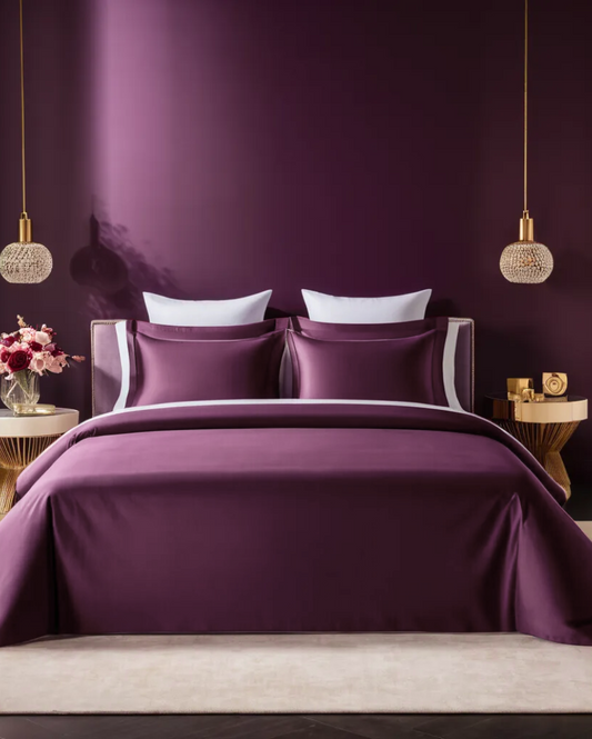 Purple Cotton Bedding Set with 2 Pillow Covers | King Size | 108 x 108 inches