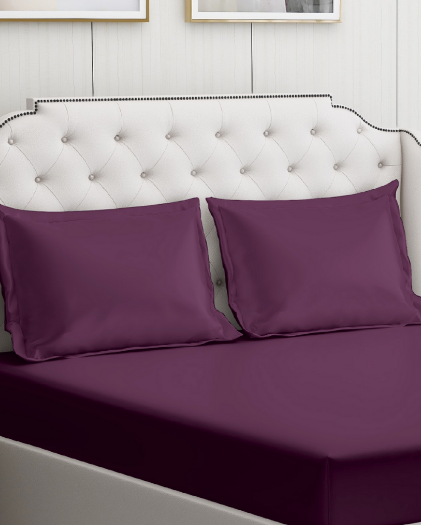 Purple Cotton Bedding Set with 2 Pillow Covers | King Size | 108 x 108 inches