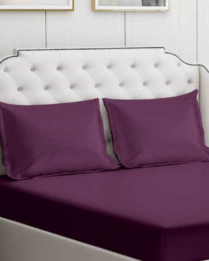 Purple Cotton Bedding Set with 2 Pillow Covers | King Size | 108 x 108 inches