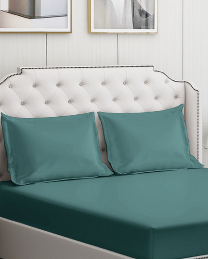 Turquoise Cotton Bedding Set with 2 Pillow Covers | King Size | 108 x 108 inches