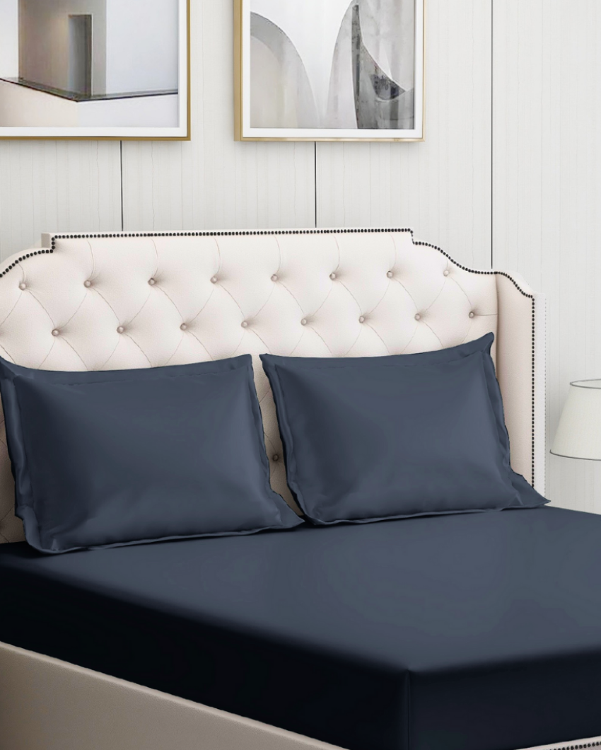 Estate Blue Cotton Bedding Set with 2 Pillow Covers | King Size | 108 x 108 inches