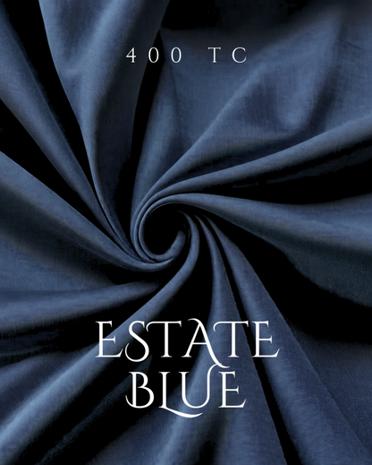 Estate Blue Cotton Bedding Set with 2 Pillow Covers | King Size | 108 x 108 inches