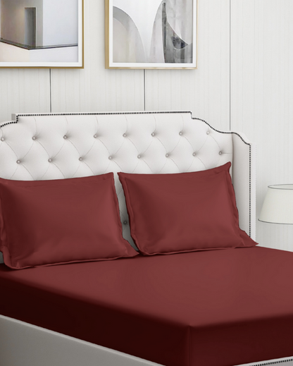 Red Cotton Bedding Set with 2 Pillow Covers | King Size | 108 x 108 inches