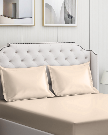 Ivory Cotton Bedding Set with 2 Pillow Covers | King Size | 108 x 108 inches