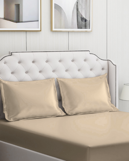 Taupe Cotton Bedding Set with 2 Pillow Covers | King Size | 108 x 108 inches