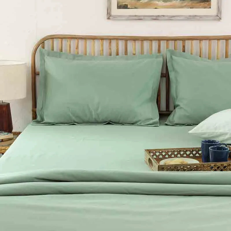 Green Sage Double Bedsheet Set Default Title