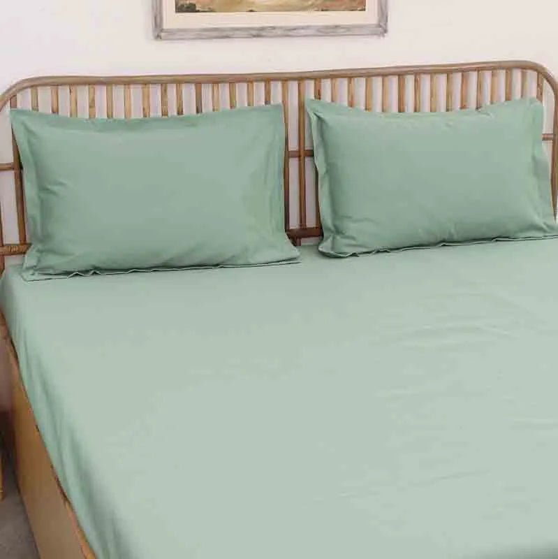 Green Sage Double Bedsheet Set Default Title