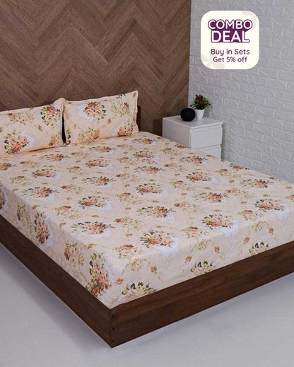 Adorable Multicolor Mini Flower Polycotton Bedsheet | Pack of 3