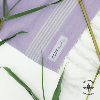 Bamboo Ultra-Light Slub Bath Towel Plus Size Lilac