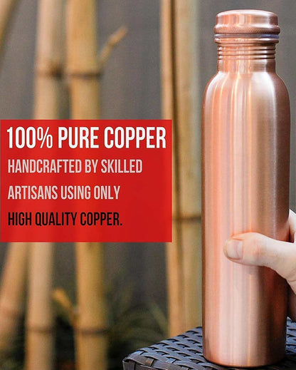 Durable And Leak-Proof Design For Efficient Storage Pure Copper Water Bottle | 1L | 3 x 11 inches