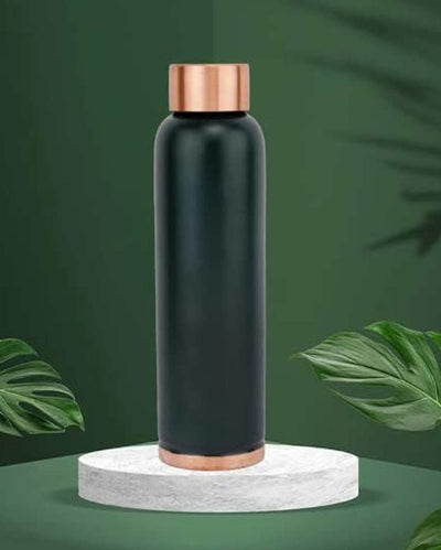 Classic Matte Finish For Stylish Hydration Pure Copper Water Bottle | 1L | 3 x 10 inches