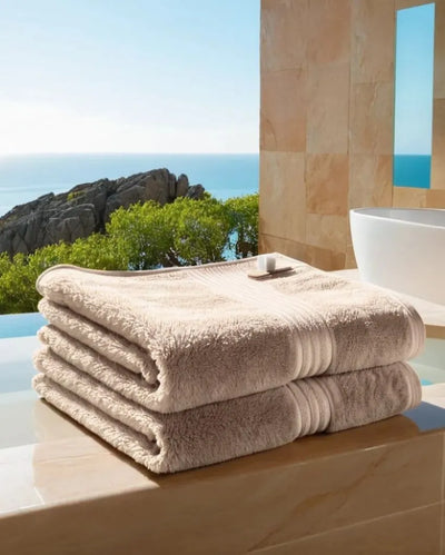 Beige Cotton Bath Towel | 29x56 inches