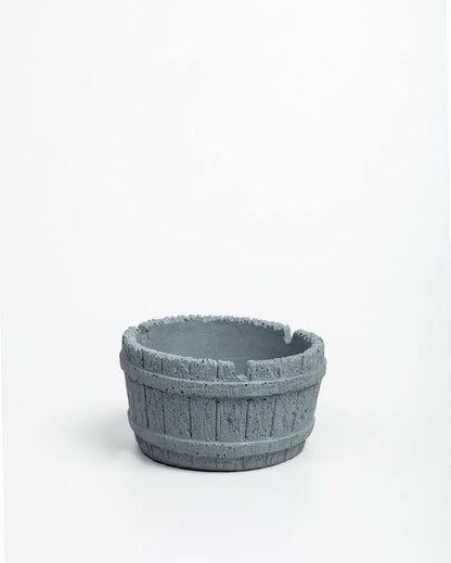 Simple Classic Design Barrel Tray Concrete Ashtray | 4 x 4 x 2 inches